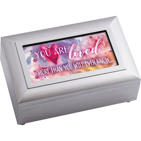 Cottage Garden You Are Loved Woodgrain Rope Trim Petite Music Box Plays You Light Up My Life