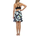 thumbnail image 4 of HDE Women's & Women's Plus Reversible Wrap Skirt Swim Coverup Black Floral/Royal Blue 2X-3X, 4 of 6