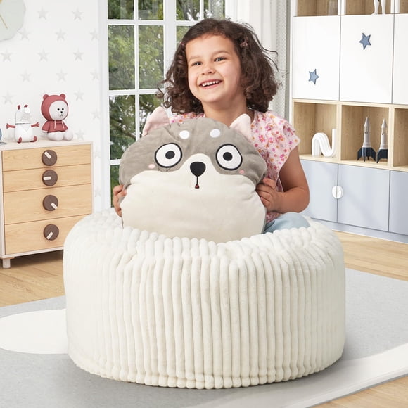 Sillón Puff Hobestluk 76 cm Espuma Viscoelástica Blanco