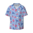 thumbnail image 6 of Kdxio Men's Hawaiian Shirt for Men Short Sleeve Shirt Strawberry And Flowers Summer Casual Holiday Beach Button Down T-Shirts, 6 of 7