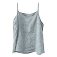 thumbnail image 6 of BILIKEYU Women's Tough Quality Linen, Loose Fit Casual Sleeveless Cami Blouse Breathable Cotton Flowy Summer Beach Resort Outfits, Light Blue, 6 of 9