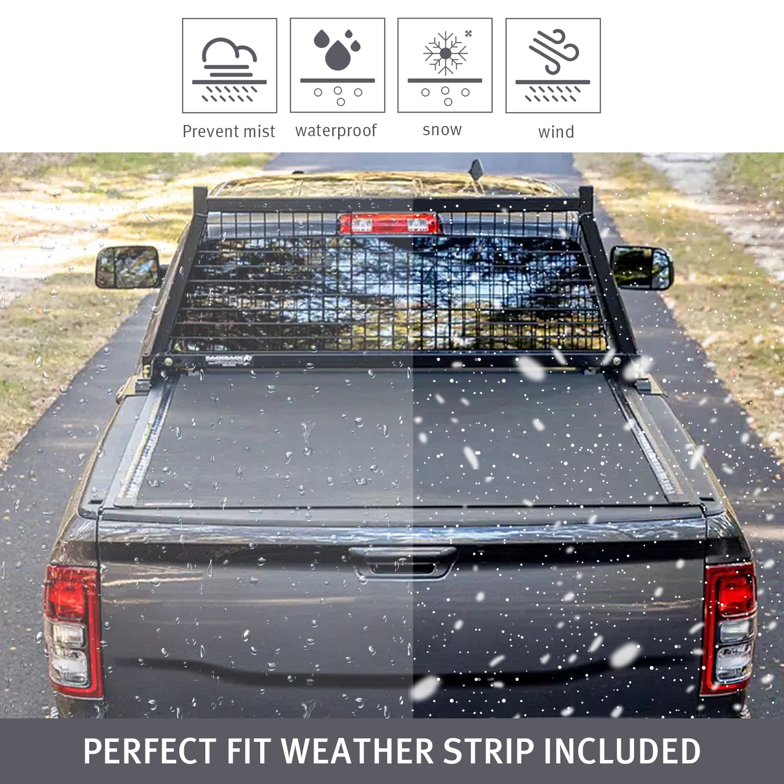 ROADFAR Roll Up Tonneau Cover For Silverado/Sierra 1500 1999-2006, 8FT Bed - Weatherproof, No Drill Installation