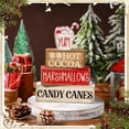 thumbnail image 2 of Pila de libros navideños de madera de cacao caliente Moucuny para decoración de mesa, 2 of 6