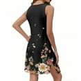 thumbnail image 4 of Mlqidk Summer Dresses for Women 2025 Eyelet Casual Scroop Neck Sleeveless Short Dress Flowy Floral Plus Size Sundresses Elegent Beach Swimsuit Outfits with Pockets Black 3XL, 4 of 7