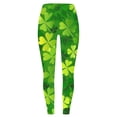thumbnail image 5 of LEKWK Womens Yoga Leggings Clover Print St Patrick'S Day Yoga Pants High Waist Holiday Festival Soft Leggings Stretchy Party Casual Outfits, 5 of 6