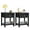 Black, variant on Wirrytor Side Tables for bedroom set of 2 with Charging Station, Wood Narrow Fluted Nightstand with Drawer and Open Storage Shelf ,End Table Solid Wood Legs for Living Room,Brown