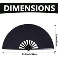 thumbnail image 2 of Large Folding Hand Fans: 2 Pack Premium Fabrics Folding Handheld Fan, Rave Fan with Thickened Plastic Frame, for Men and Women Performance, Dance, Decorations, Festival, Gift (Black), 2 of 13