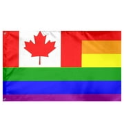 Drapeaux canadiens de caractère de drapeau d'érable arc-en-ciel de Fridja 3x5 pi avec la couleur d'impression