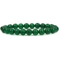 thumbnail image 1 of Angelstones Green Agate Gemstone 8mm Round Beads Stretch Bracelet 7 Inch Unisex, 1 of 5