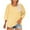 Yellow, variant on YUGYXL Oversized Tshirts for Women 3/4 Sleeve Round Neck Shirts Plus Size Breathable Blouses Loose Fit Tees Green L