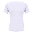 thumbnail image 4 of Summer Tops for Women Regular Shoulder Slim Fit Versatile Solid Color V Neck Short Sleeve T Shirt, 4 of 5