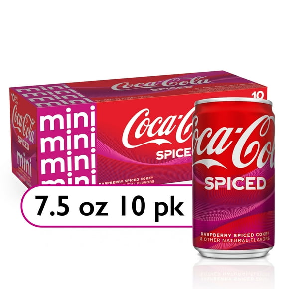 Coca-Cola Spiced Raspberry Spiced Coke, Natural Flavor, 7.5 fl oz, 10 Pack