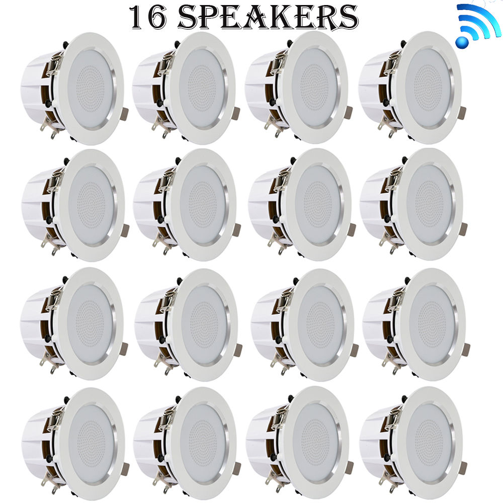 LOT OF 12 3.5/'/' Bluetooth Ceiling//Wall Speakers 2-Way w// Built-in LED Ligh