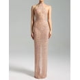 thumbnail image 2 of Vestido Bella Barnett de malla beige con strass sin mangas, 2 of 4