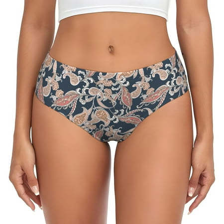 Womens Underwear - Paisley Pattern No.90129 No Show Seamless Underwear for Women  Kawaii Soft Stretch Women s Panties  Hipster Ladies Panties Bikini Underwear Briefs