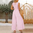 thumbnail image 5 of Lindreshi Jumpsuits for Women Womens Fashion Summer Solid Casual Sleeveless Suspender Long Jumpsuit, 5 of 9
