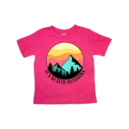

Inktastic It s Better Outdoors Mountains at Sunset Gift Toddler Boy or Toddler Girl T-Shirt