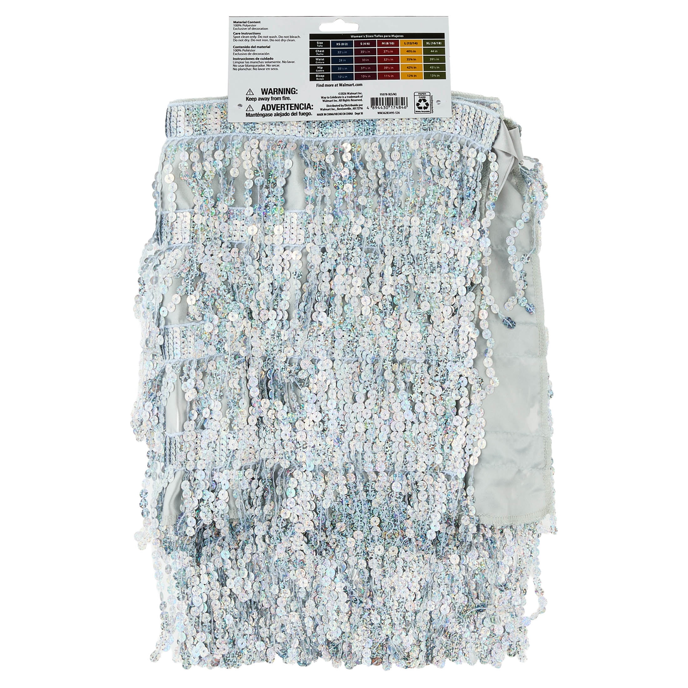 Fringe Skirt Costume Accessory for Adults, Multicolor, S/M, Halloween by Way To Celebrate
