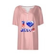 thumbnail image 4 of Fiudx Ofertas Del Día Blusa de Manga Corta Estampada a La Moda para Mujer, Blusas Informales con Cuello En V, 4 of 4