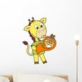 thumbnail image 1 of Cartoon Giraffe Playing French Wall Mural by Wallmonkeys Peel and Stick Graphic (18 in H x 18 in W) WM239783, 1 of 4