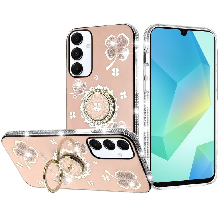 For Motorola Moto G Stylus 5G 2025 Diamonds Bling All Around Edges Sparkly Glitter Hybrid with Ring Stand Holder Fashion Good Luck Case Cover - Gold For Motorola Moto G Stylus 5G 2025 Diamonds Bling All Around Edges Sparkly Glitter Hybrid with Ring Stand Holder Fashion Good Luck Case Cover - Gold