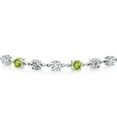 thumbnail image 2 of Gem Stone King 2.61 Ct Round and E-F Lab Grown Diamond Green Peridot 925 Sterling Silver Tennis Bracelet for Women (Fully Adjustable up to 9 inch), 2 of 3