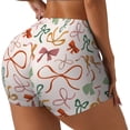 thumbnail image 2 of Kdxio Colorful Bow Knots Print Workout Shorts for Women Seamless Soft Smooth Gym Yoga Scrunch Active Shorts, 2 of 5