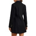 thumbnail image 3 of INSPIRE CHIC Winter Overcoat for Women's Notch Lapel Double Breasted Coats XS Black, 3 of 6