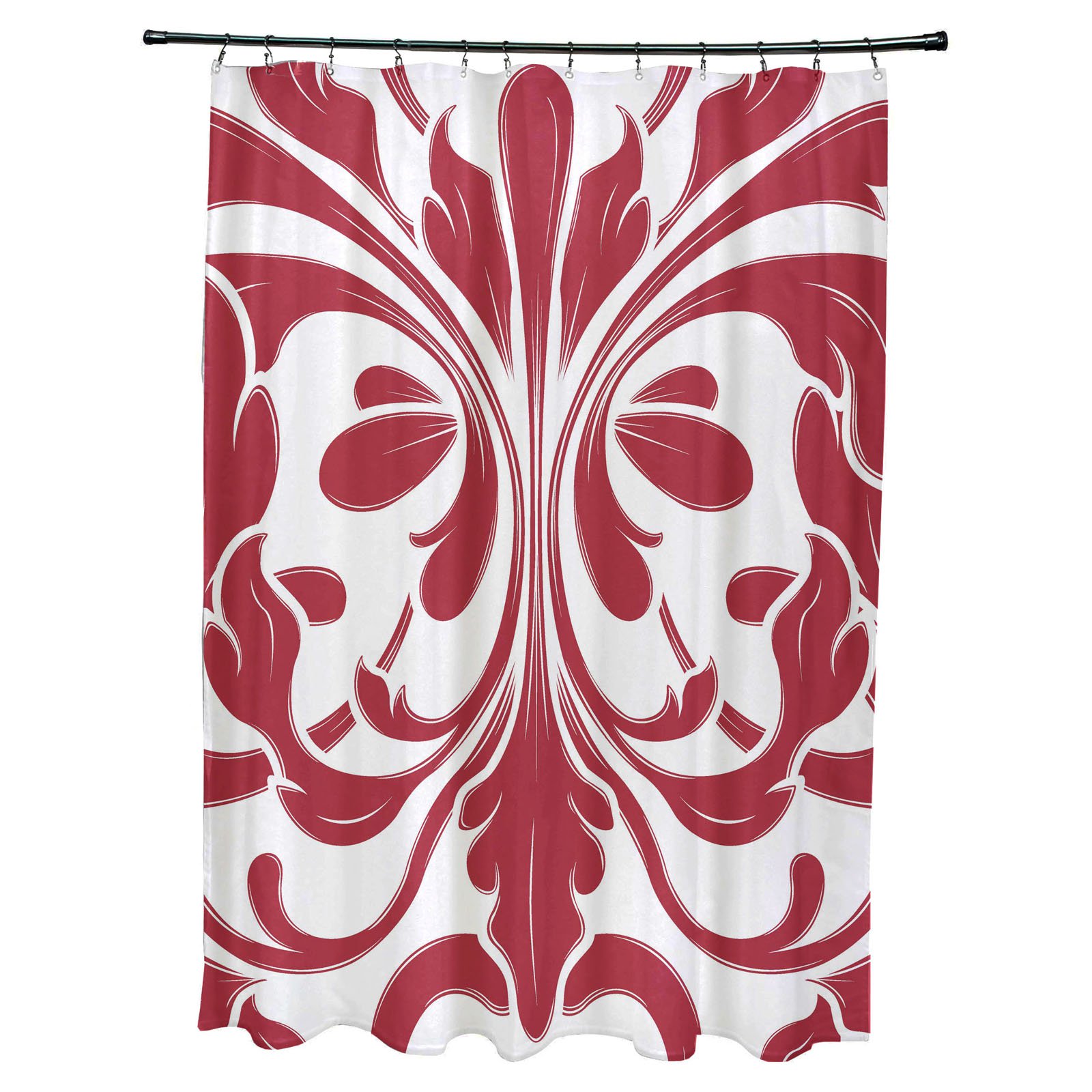 Simply Daisy 70" W x 73" H British Colonial Geometric Print Polyester Shower Curtain, Blue