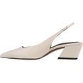 thumbnail image 3 of Franco Sarto Women's White Leather A-Gena Slingback Pointed Toe Pumps 9.5M, 3 of 5