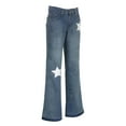 thumbnail image 4 of Lnzyyephy Female Jeans, Star Patterns High Waist Long Straight-Leg Pants with Pockets for Spring Fall, Blue, S/M/L, 4 of 8