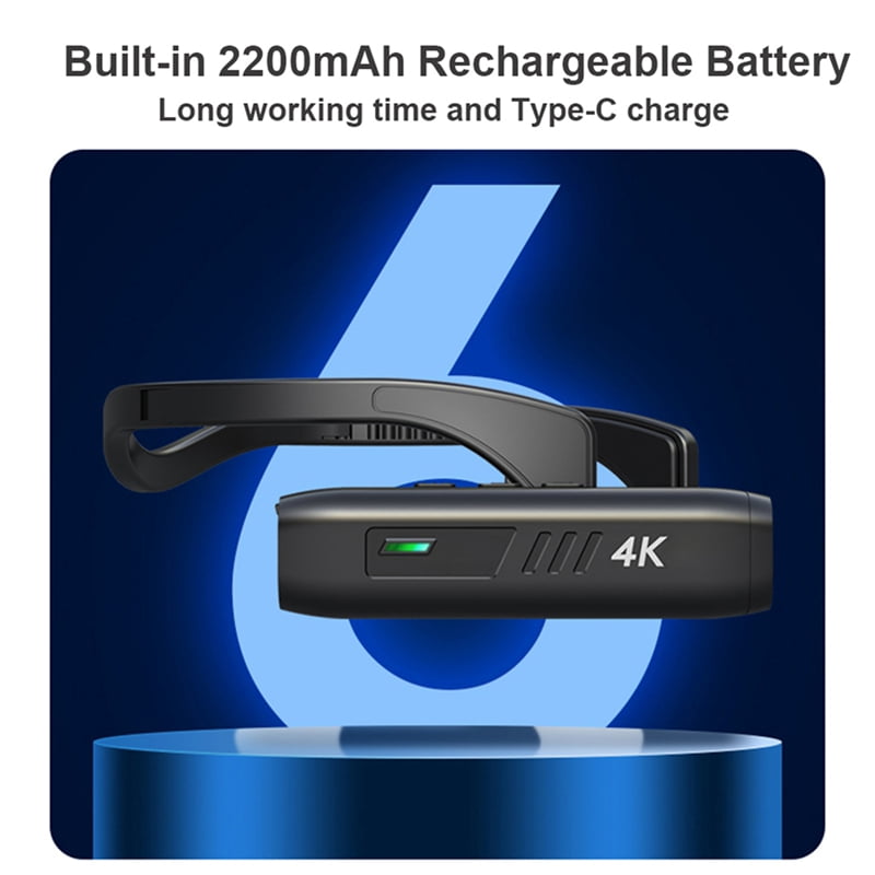 2X 4K 30FPS Head Mounted Camera Wearable WiFi Video Camcorder Camera 120°Wide Angle Lens Anti-Shake APP Control Camera