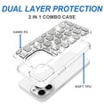 thumbnail image 3 of Designed for Apple iPhone 15 Pro Sparkly 3D Design Diamond Shockproof Protective Bling Rhinestone Hybrid Skin PC + TPU Phone Case Cover [Heart Silver], 3 of 4