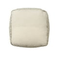 thumbnail image 3 of Ox Bay Shiela Square Ivory/Green Distressed Indoor Pouf Ottoman, 18"H x 18"W, 3 of 7