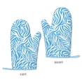 thumbnail image 3 of A Pair Of Heat Insulation And Anti-Perm Gloves 7×11in Thick Anti-Perm Palm With Silicone Piece Lanyard Design Is Easy To Hang Zebra Print Style Lightblue_2, 3 of 8