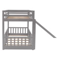 thumbnail image 6 of Twin Over Twin Bunk Bed with Slide and Ladder, Gray, 6 of 13
