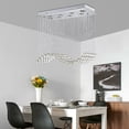 thumbnail image 5 of DENEST Modern Mirror Stainless Steel Electric Rectangular Crystal Raindrop Chandelier, 5 of 12