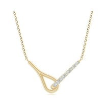 ANGARA Natural Diamond Interlocking Loop Pendant in 14K Yellow Gold for Women (Size-1.45mm| Color-G| Clarity-VS2) | April Birthstone, Anniversary, Jewelry Gift for Women | Natural Diamond Necklace