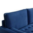 thumbnail image 5 of 57 Inch Wide Upholstered Two Cushion Loveseat w/ Bolster Pillows in Blue Velvet, 5 of 14