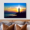 thumbnail image 3 of wall26 Canvas Print Wall Art Shining Lighthouse at Sunset on The Coast Marine Life Ocean Photography Realism Nautical Scenic Relax/Calm Multicolor for Living Room, Bedroom, Office - 24"x36", 3 of 5