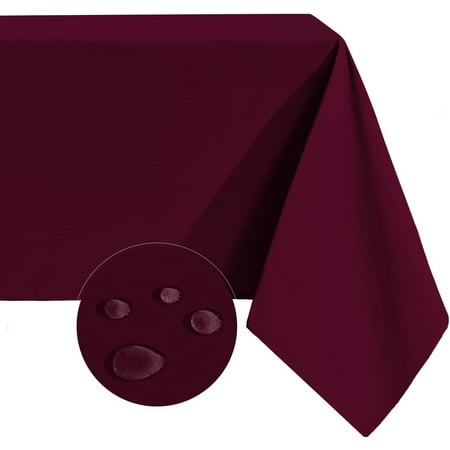 

XIACOCO-Christmas Rectangle Tablecloth Water And Stain Resistant Washable Table Cloth Selected Wrinkle Free Polyester Table Cover For Dining Parties Camping (54 X 78 Inch Burgundy)