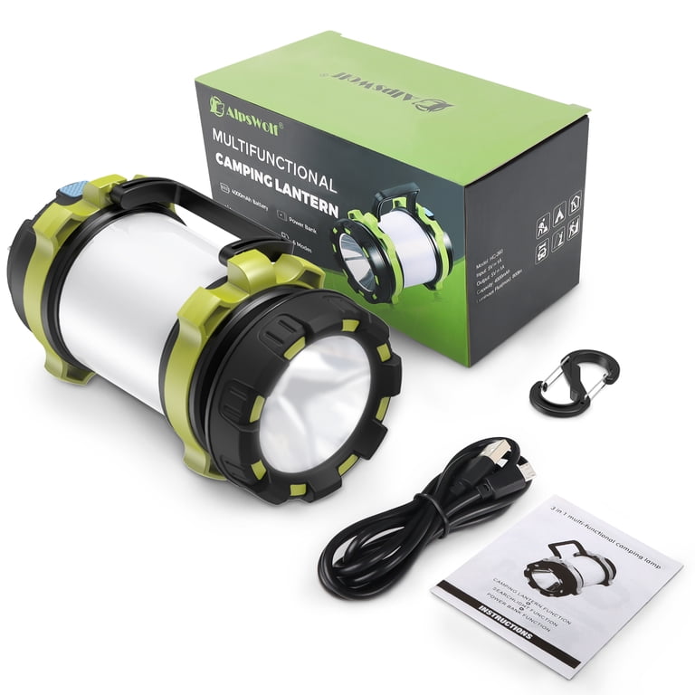 alpswolf rechargeable flashlight Camping Lantern Rechargeable, LED Spotlight Lantern with 800LM, 3600 mAh, Strap Included Portable Bright Camping Light for Emergency, Outdoor Hiking, Power Outages : Sports & Outdoors ULTRA BRIGHT LIGHT Alpswolf Camping Lantern Rechargeable, Led