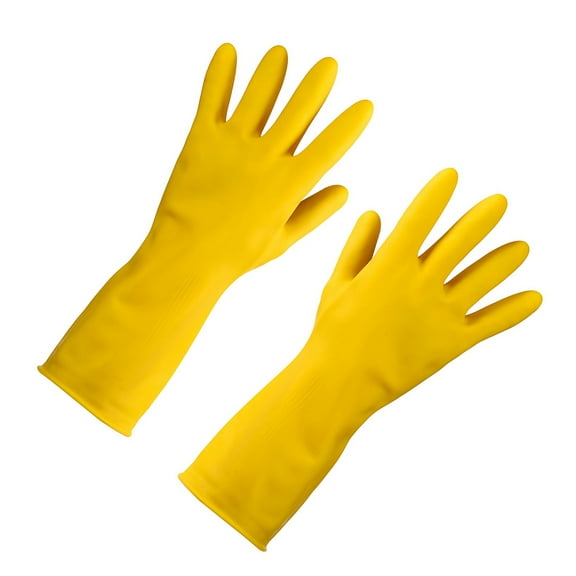 Raindrops Reusable Latex Household Cleaning Gloves for Dishwashing, 1 Pair, Random Color, and Comfortable