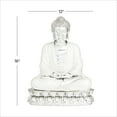 thumbnail image 4 of 12" x 16" Silver Polystone Meditating Buddha Sculpture with Engraved Carvings and Relief Detailing, by DecMode, 4 of 9