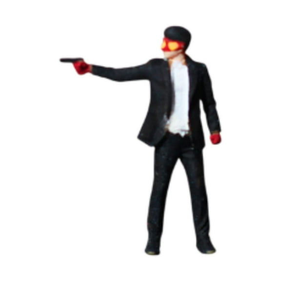 Almencla 1/64 Miniature People Figurine,Tiny People Model People Figure Hand Painted for Photography Props Accessories Decor Layout , Masked Men