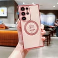 thumbnail image 4 of for Samsung Galaxy S23 Ultra Magnetic Case Compatible with MagSafe Cute Rose Flower Case Luxury Plating Camera Lens Cover Shockproof Soft Bumper S23 Ultra Case 6.8" for Women Men (Pink), 4 of 12