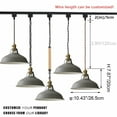 thumbnail image 3 of FSLiving J Track Pendants Lighting Iron Art Iron Macaron Grey Decoratefor Instant Pendant Light for Cabinet Kitchen Island Customizable Track Lighting Bulbs Not Included - 3 Lights, 3 of 6