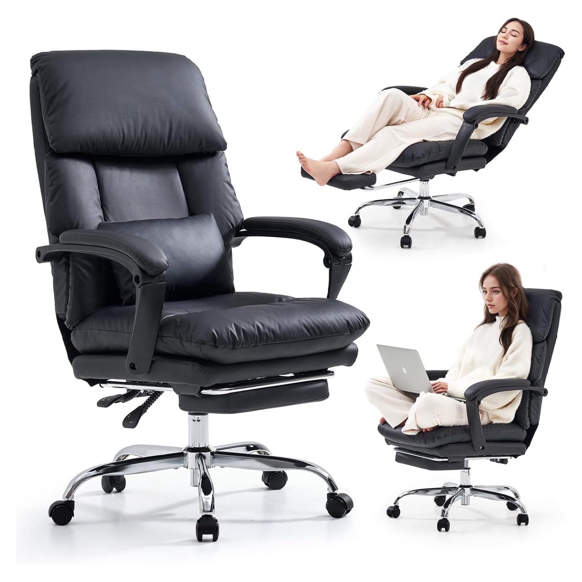 office chair with footrest pu product