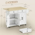 thumbnail image 3 of HOMCOM Îlot de Cuisine avec Rangement et Station de Recharge, Chariot de Cuisine Roulant, 3 of 10