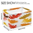 thumbnail image 4 of Autumn Colorful Leaves Square Storage Bins with Handles Collapsible Containing Box 1 Pack, 4 of 9
